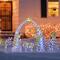 Glitzhome® 55"H Lighted Christmas 2D Iridescent Fabric Nativity Scene Outdoor Decor Set